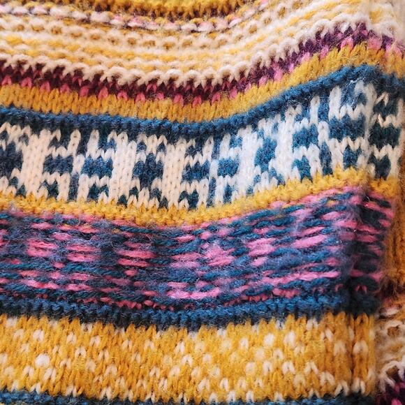 Urban Outfitters UO Mustard Fair Isle Striped Sweater size S - Picture 8 of 12